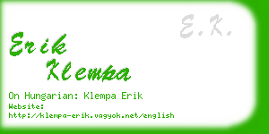 erik klempa business card